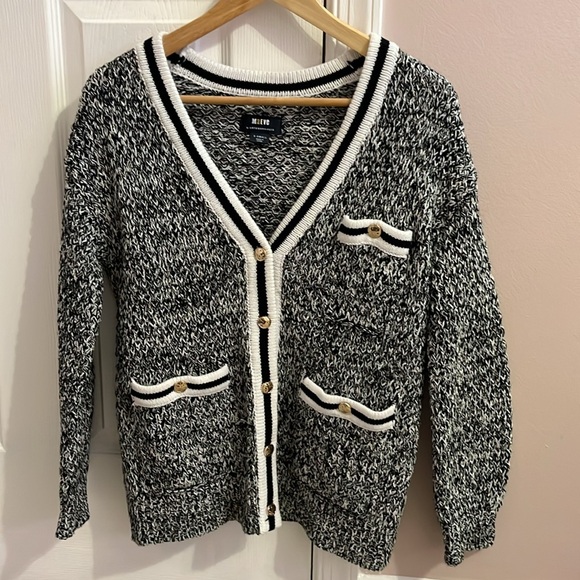 Maeve Anthropologie Tweed Boyfriend Cardigan Preppy Knit Classic Sweater Size XS - Picture 5 of 12